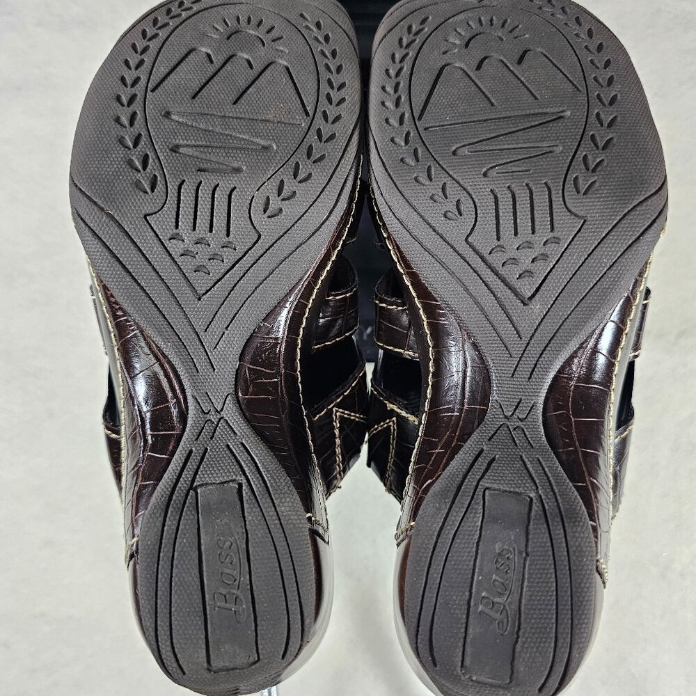 NEW Bass Leather Wedge Mule Open Toe Shoes SIze 6 - Picture 5 of 6